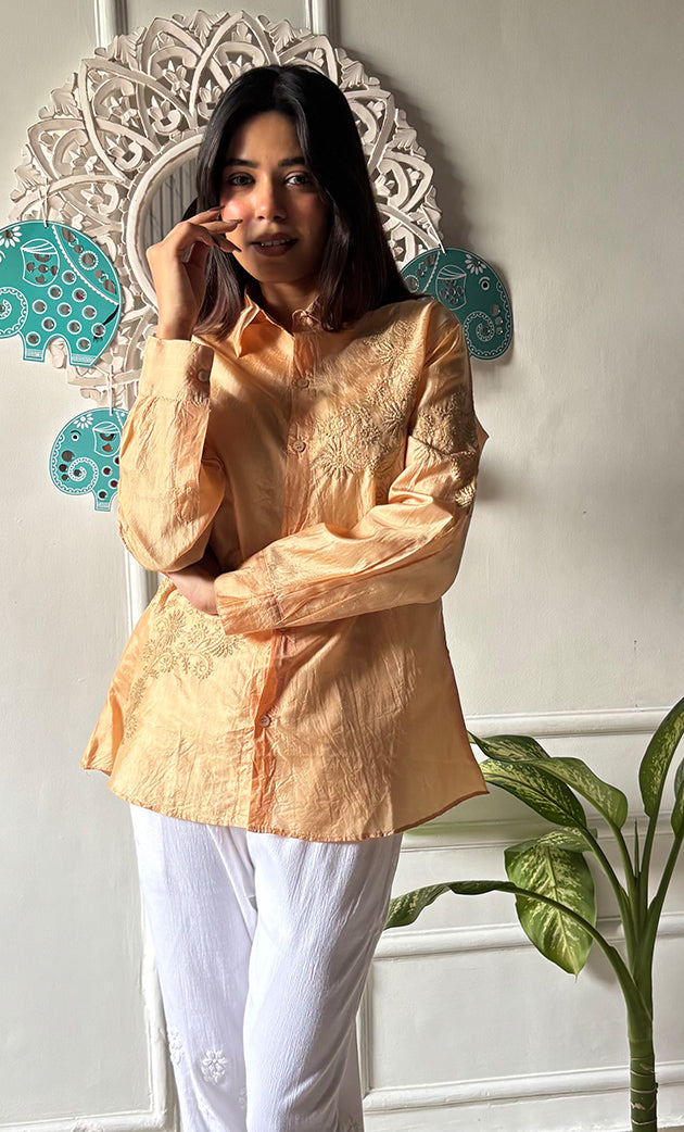 Arohi — Manglore Silk Shirt — Mustard Gold