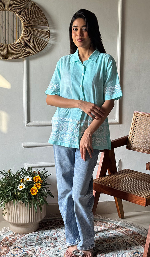 Arushi — Mint Camp Shirt — Mint Green
