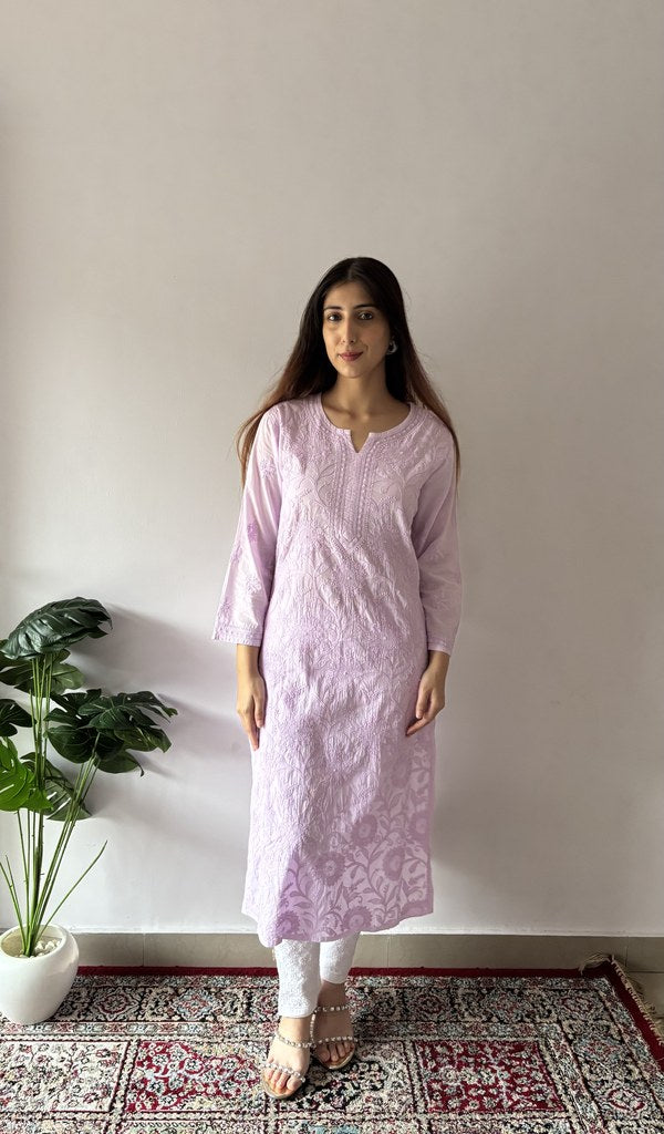 Asma — Purple Floral Kurti — Purple Lilac
